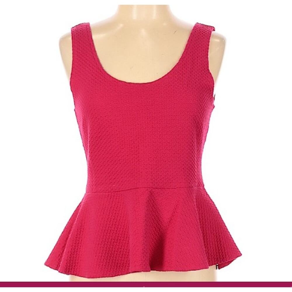 Ganni Red‎ Sleeveless Peplum Top Size L